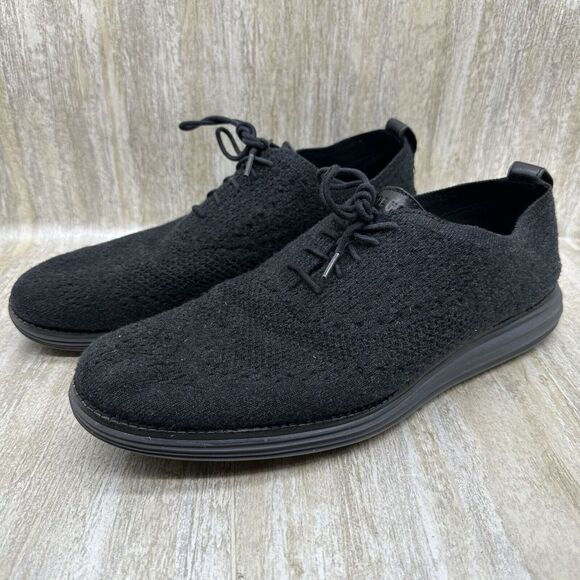 Cole‎ Haan Grand OS Mens Size 11.5M Gray Oxford Knit Lace Up Comfort Shoes - Picture 1 of 11